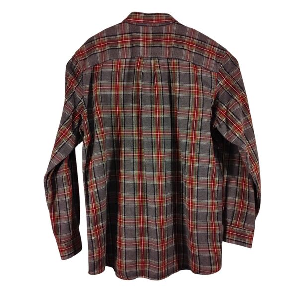 L.L. Bean flannel shirt mens XLT XL XLarge TALL plaid slightly fitted 298168 - Picture 2 of 6